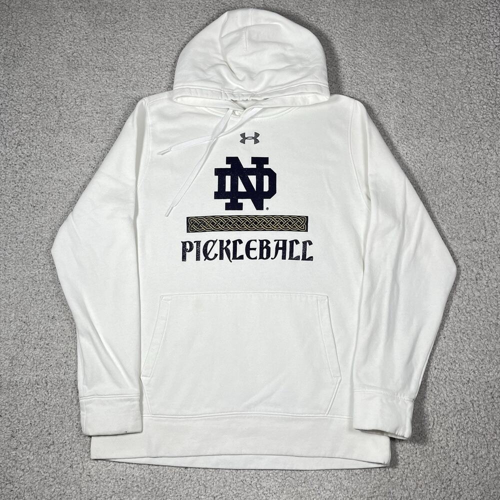 Notre Dame Hoodie Mens M Under Armour Sweatshirt Team Irish Pickleball NCAA